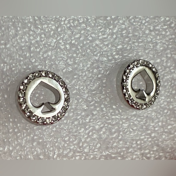 kate spade Jewelry - Kate Spade Silver and Crystal Spade Earrings